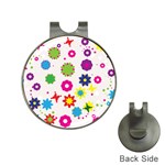 Floral Colorful Background Hat Clips with Golf Markers