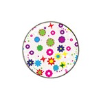 Floral Colorful Background Hat Clip Ball Marker