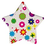 Floral Colorful Background Star Ornament (Two Sides)