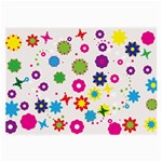 Floral Colorful Background Large Glasses Cloth