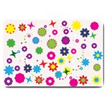 Floral Colorful Background Large Doormat