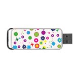 Floral Colorful Background Portable USB Flash (One Side)