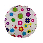 Floral Colorful Background Standard 15  Premium Round Cushions