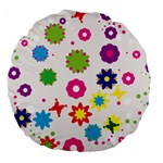 Floral Colorful Background Large 18  Premium Round Cushions