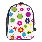 Floral Colorful Background School Bag (XL)
