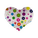 Floral Colorful Background Standard 16  Premium Heart Shape Cushions