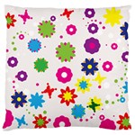Floral Colorful Background Standard Premium Plush Fleece Cushion Case (Two Sides)