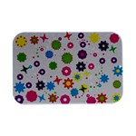 Floral Colorful Background Open Lid Metal Box (Silver)  