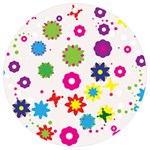 Floral Colorful Background UV Print Acrylic Ornament Round