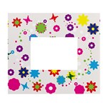 Floral Colorful Background White Wall Photo Frame 5  x 7 