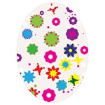 Floral Colorful Background UV Print Acrylic Ornament Oval