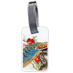 Birds Peacock Artistic Colorful Flower Painting Luggage Tag (two Sides) by Sarkoni
