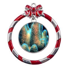 Photo Coral Great Scleractinia Metal Red Ribbon Round Ornament by Pakjumat