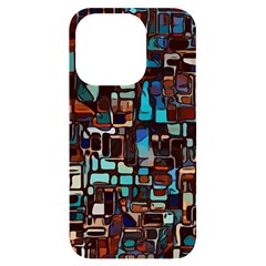 Stained Glass Mosaic Abstract Iphone 14 Pro Black Uv Print Case by Sarkoni
