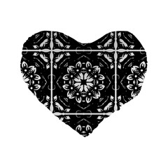 Kaleidoscope Mandala Art Standard 16  Premium Flano Heart Shape Cushions by Sarkoni
