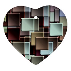 Texture Artwork Mural Murals Art Heart Ornament (two Sides) by Sarkoni