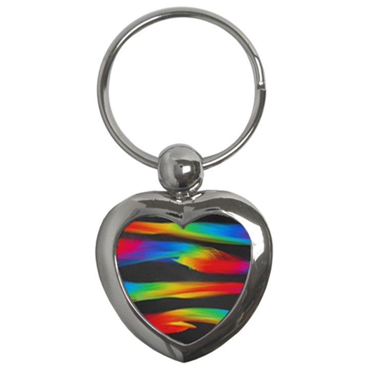 Colorful Background Key Chain (Heart)