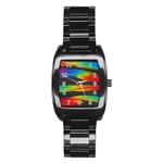 Colorful Background Stainless Steel Barrel Watch