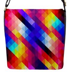 Abstract Background Colorful Pattern Flap Closure Messenger Bag (s) by Sarkoni