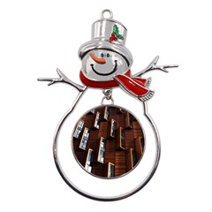 Abstract Architecture Building Business Metal Snowman Ornament by Amaryn4rt