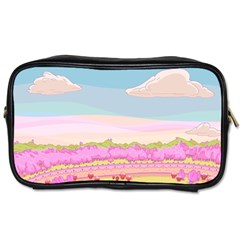 Pink And White Forest Illustration Adventure Time Cartoon Toiletries Bag (one Side) by Sarkoni