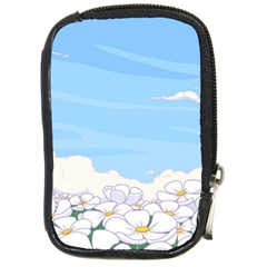 White Petaled Flowers Illustration Adventure Time Cartoon Compact Camera Leather Case by Sarkoni