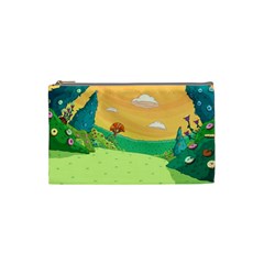 Green Field Illustration Adventure Time Multi Colored Cosmetic Bag (small) by Sarkoni