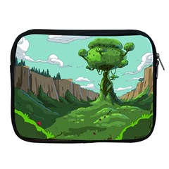 Adventure Time Cartoon Green Color Nature  Sky Apple Ipad 2/3/4 Zipper Cases