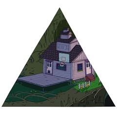 Purple House Cartoon Character Adventure Time Architecture Wooden Puzzle Triangle by Sarkoni