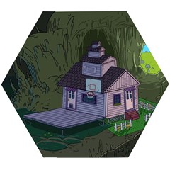 Purple House Cartoon Character Adventure Time Architecture Wooden Puzzle Hexagon by Sarkoni