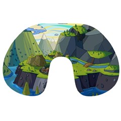 Cartoon Network Mountains Landscapes Seas Illustrations Adventure Time Rivers Travel Neck Pillow
