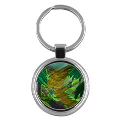 Green Pine Trees Wallpaper Adventure Time Cartoon Green Color Key Chain (round) by Sarkoni