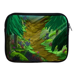 Green Pine Trees Wallpaper Adventure Time Cartoon Green Color Apple Ipad 2/3/4 Zipper Cases