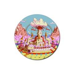 Adventure Time Multi Colored Celebration Nature Rubber Coaster (round) by Sarkoni