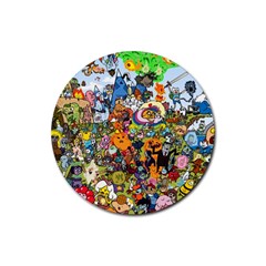 Cartoon Characters Tv Show  Adventure Time Multi Colored Rubber Coaster (round) by Sarkoni