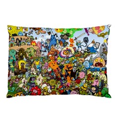Cartoon Characters Tv Show  Adventure Time Multi Colored Pillow Case by Sarkoni