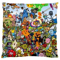 Cartoon Characters Tv Show  Adventure Time Multi Colored Large Cushion Case (two Sides) by Sarkoni