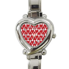 Hearts Pattern Seamless Red Love Heart Italian Charm Watch by Apen