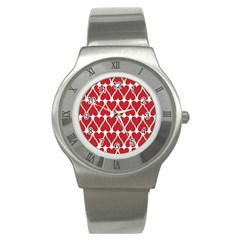 Hearts Pattern Seamless Red Love Stainless Steel Watch by Apen
