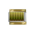 Zig Zag Chevron Classic Pattern Gold Trim Italian Charm (9mm)