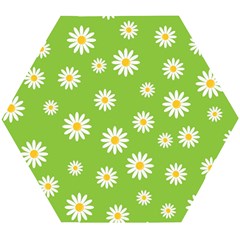 Daisy Flowers Floral Wallpaper Wooden Puzzle Hexagon by Apen