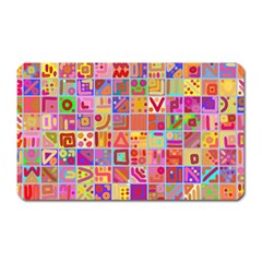 Colourful Abstract Shapes Magnet (rectangular) by Pakjumat