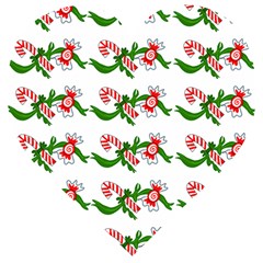Sweet Christmas Candy Cane Wooden Puzzle Heart by Modalart