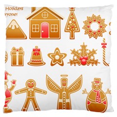 Gingerbread Food Snack Seasonal Large Cushion Case (two Sides) by Modalart