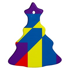 Colorful Red Yellow Blue Purple Christmas Tree Ornament (two Sides) by Grandong