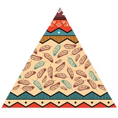 Ethnic-tribal-pattern-background Wooden Puzzle Triangle by Apen