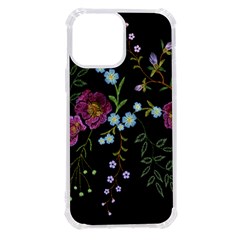 Embroidery Trend Floral Pattern Small Branches Herb Rose Iphone 13 Pro Max Tpu Uv Print Case by Ndabl3x