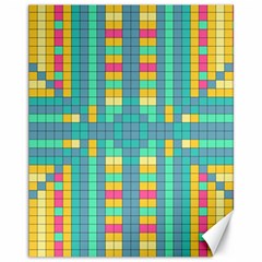 Checkerboard Squares Abstract Art Canvas 11  X 14 