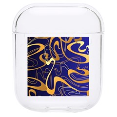 Squiggly Lines Blue Ombre Hard Pc Airpods 1/2 Case by Ravend