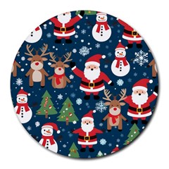 Christmas Decoration Round Mousepad by Ravend